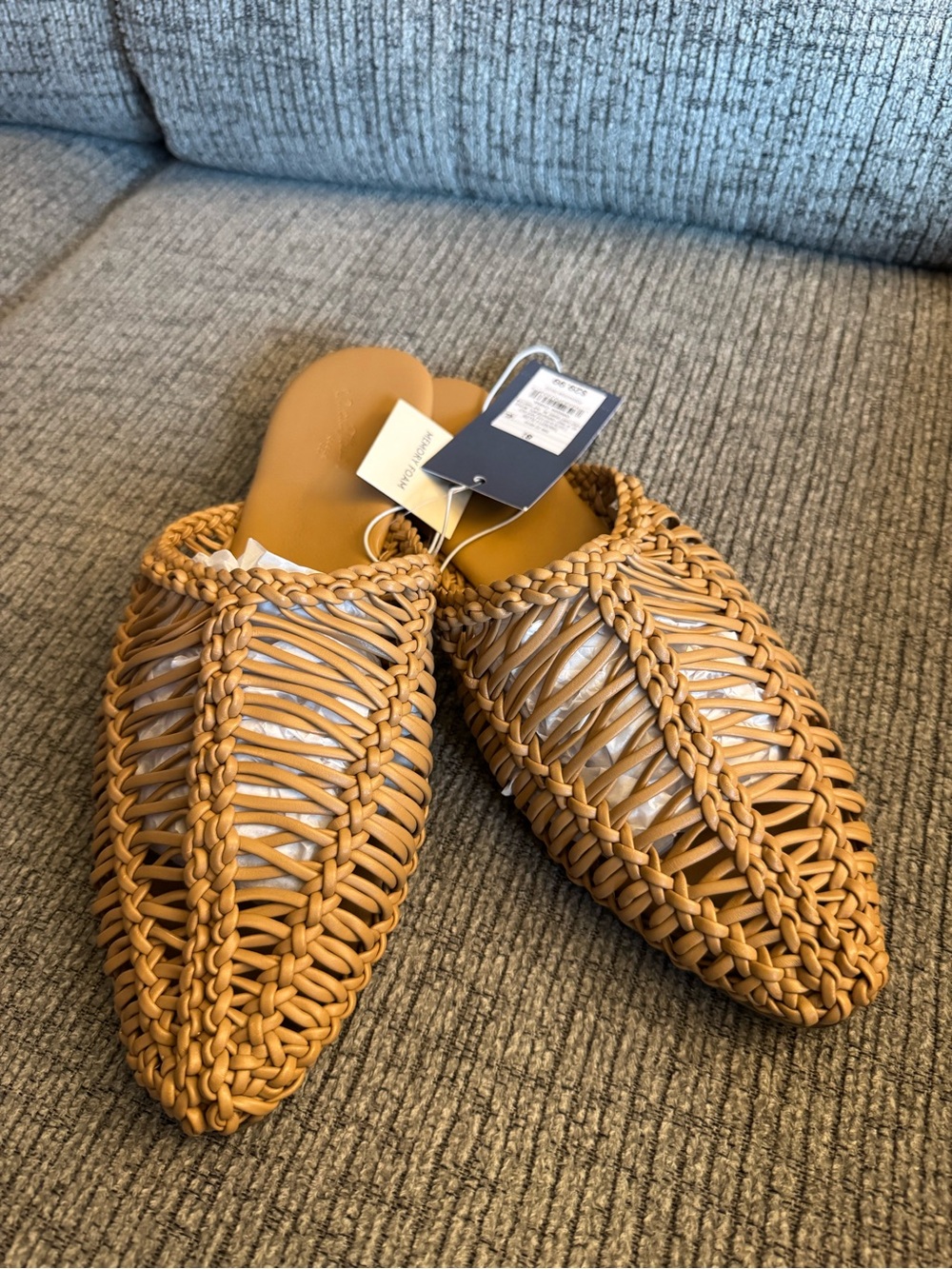 Woven Mule Slip-On in Tan — Women's Casual Slide